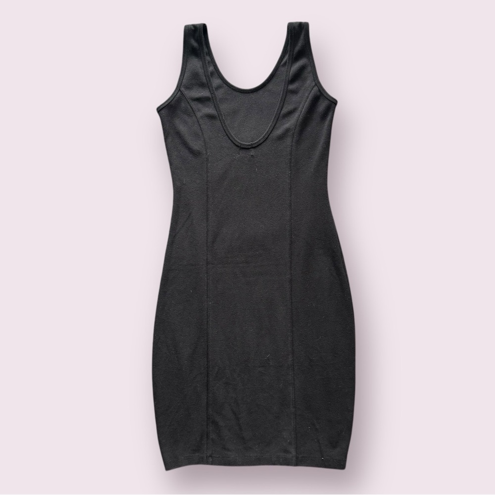 Vintage 90s Black Bodycon Mini Slip Dress by David Benjamin, Goth Grunge Dress - Picture 4 of 7